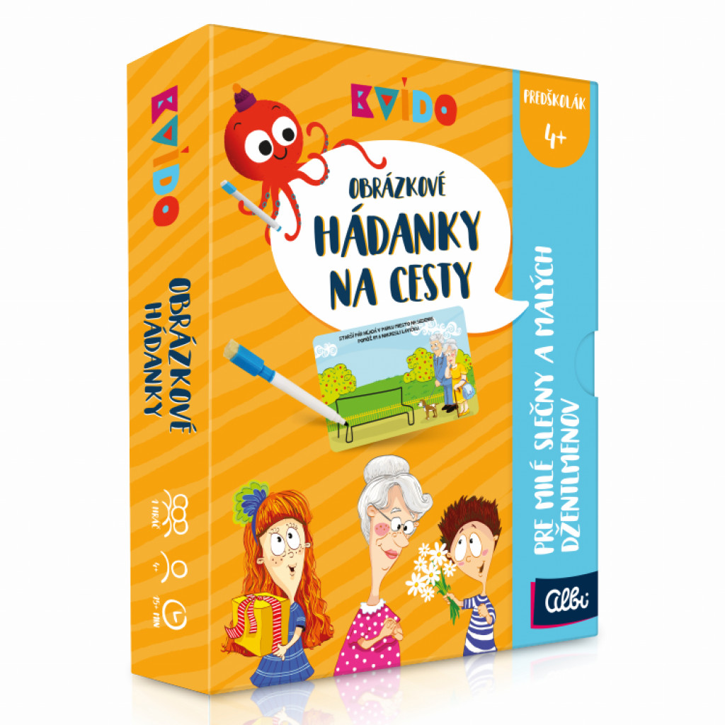 Albi Kvído - Obrázkové hádanky na cesty - Pre slečny a džentlmenov - Poškodená krabica