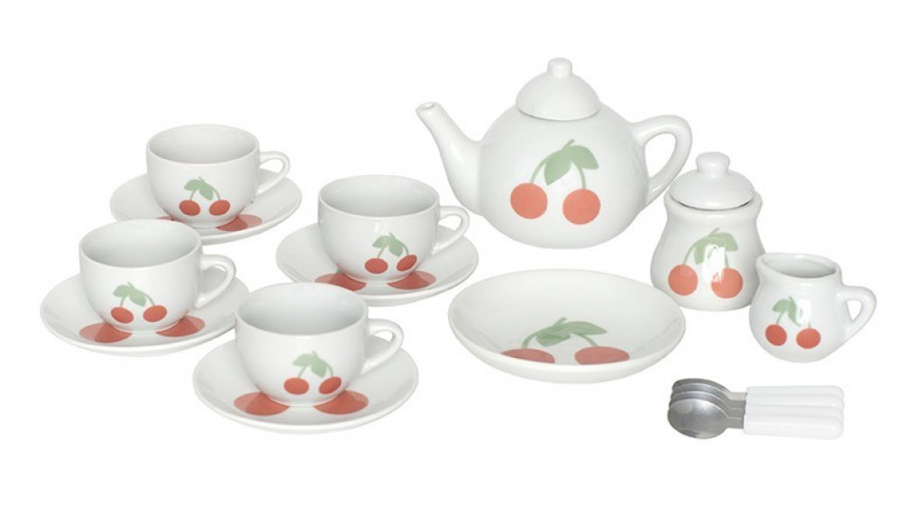 JaBaDaBaDo Porcelánový čajový set Čerešňa - Poškodená krabica