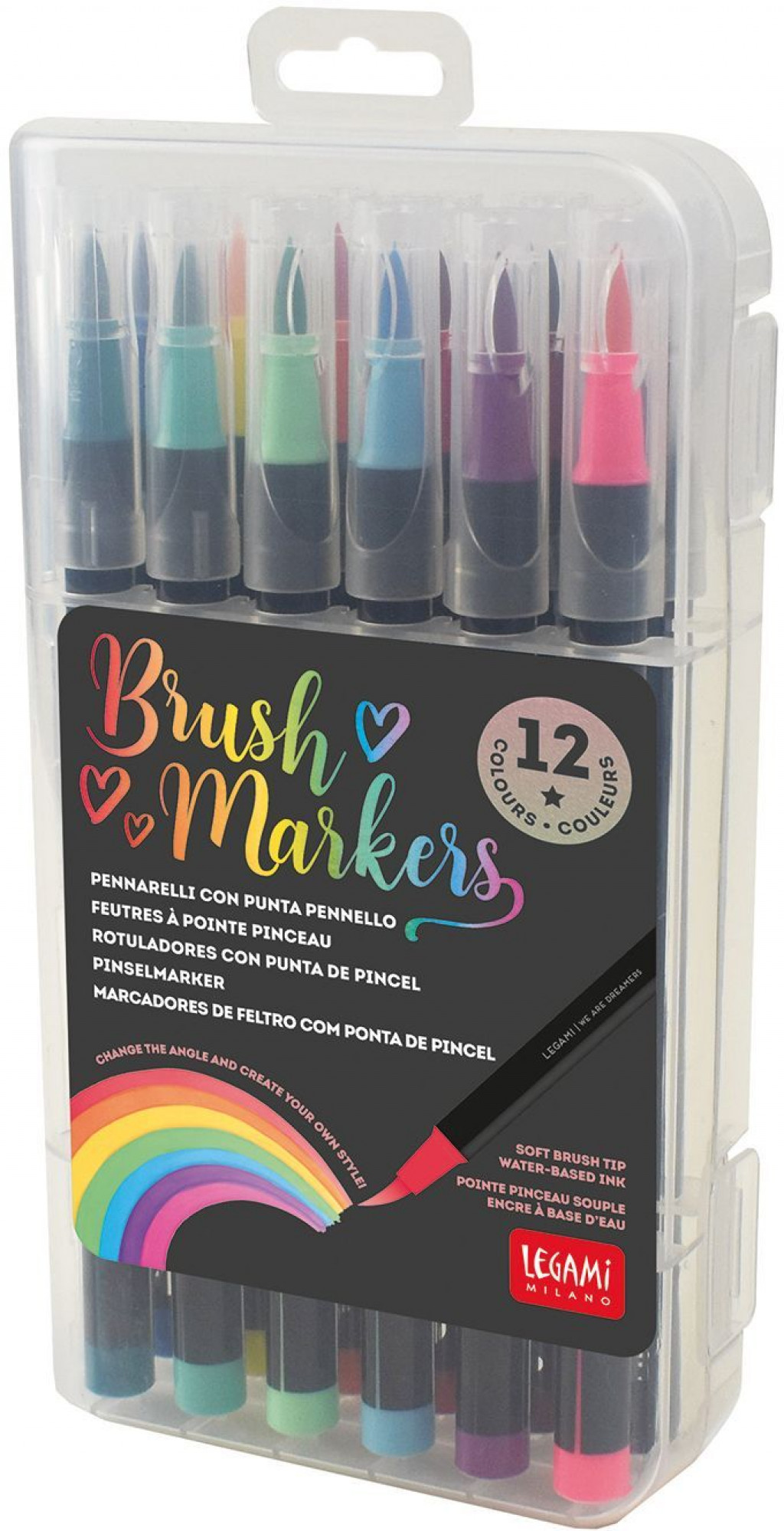 Legami Súprava fixiek Legami Brush Markers Legami Set Of 12 Brush Markers - Brush Markers - Bright Colours - kópia