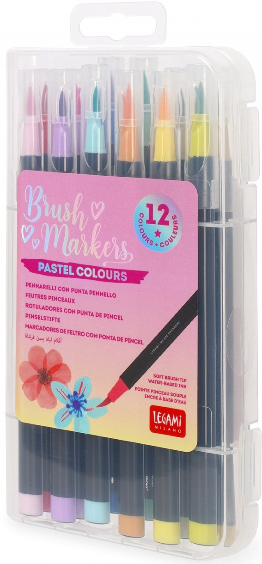 Legami Súprava fixiek Legami Set Of 12 Brush Markers - Brush Markers - Pastel Colours - Chýbajúca fixka