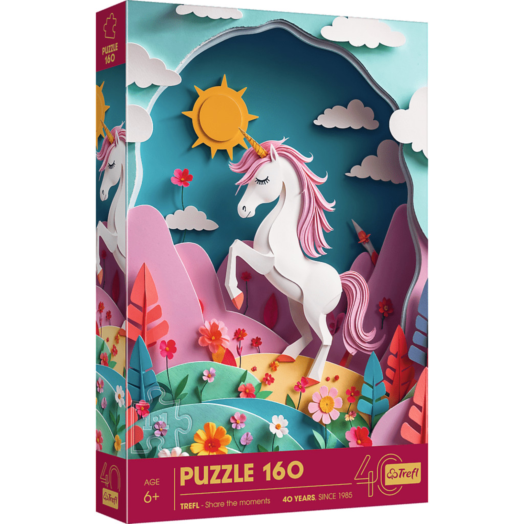 Trefl Trefl Puzzle 160 Výročné - Paper Art: Jednorožec - Poškodená krabica