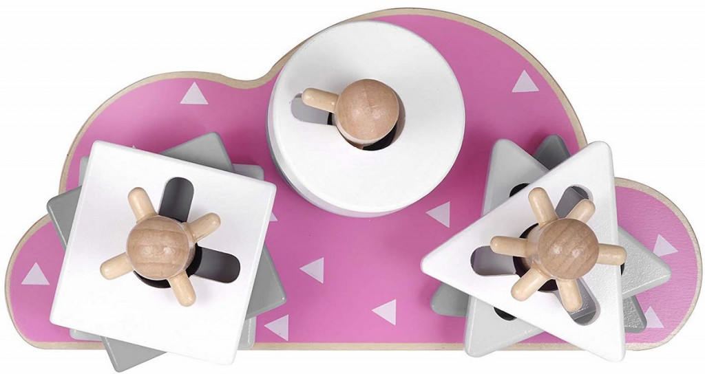 KINDSGUT Drevené puzzle (ružový obláčik)