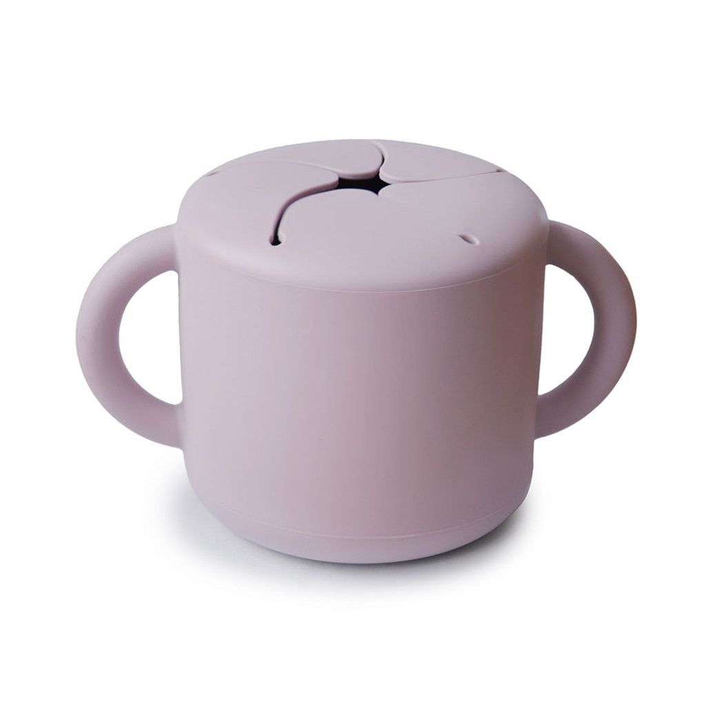 Mushie Silikónový pohárik na snack mushie - soft lilac
