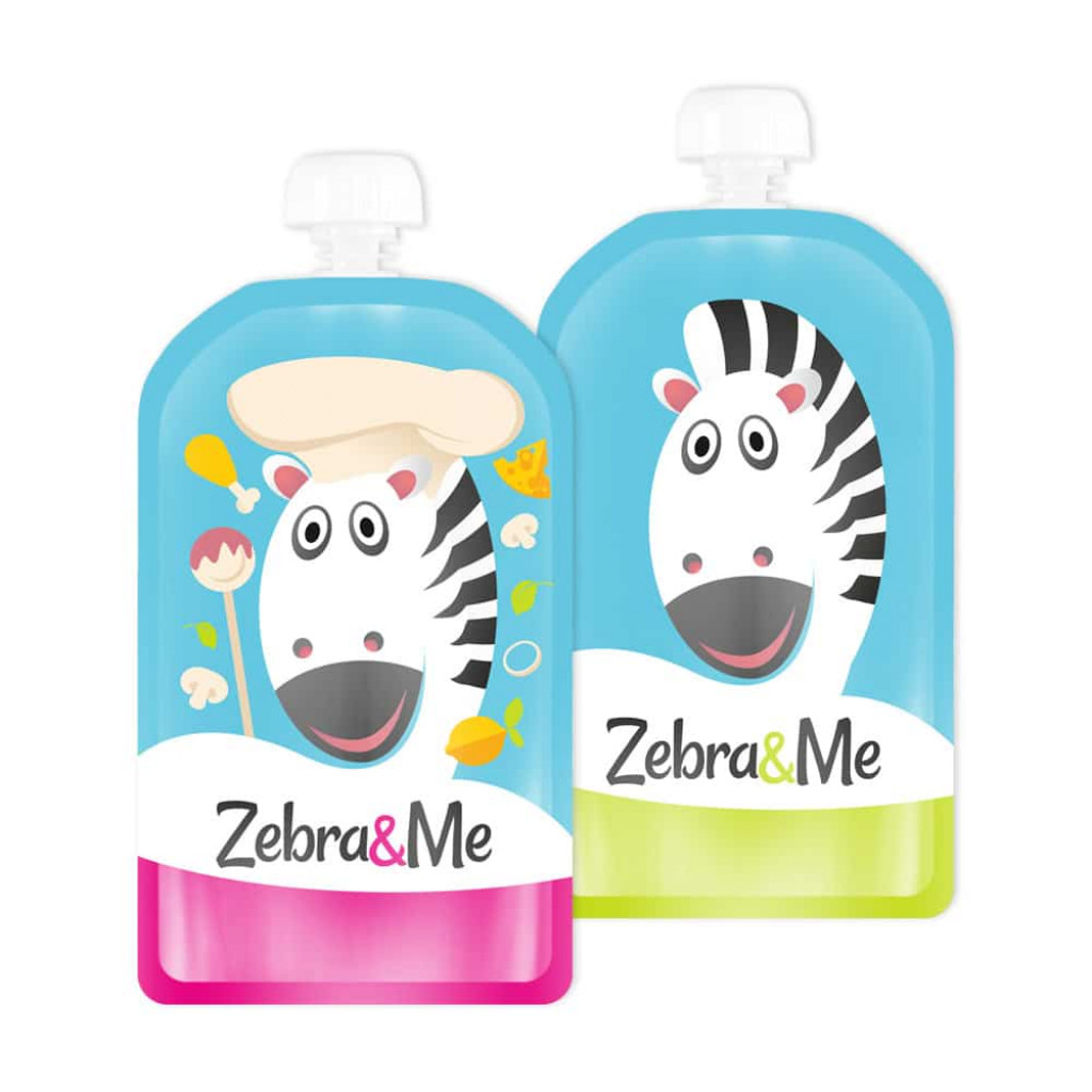 Zebra & Me Kapsičky na opakované použitie 2ks (kuchár + zebra)
