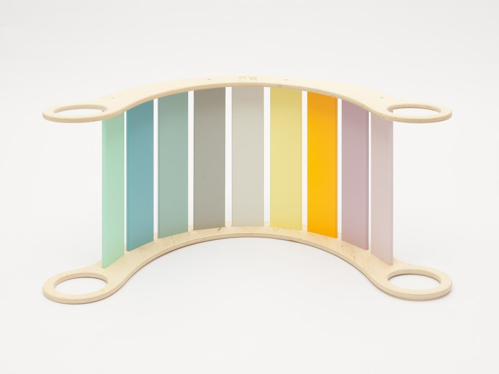 Elis design Montessori hojdačka 5in1 light variant: natur okraje, farebné dosky