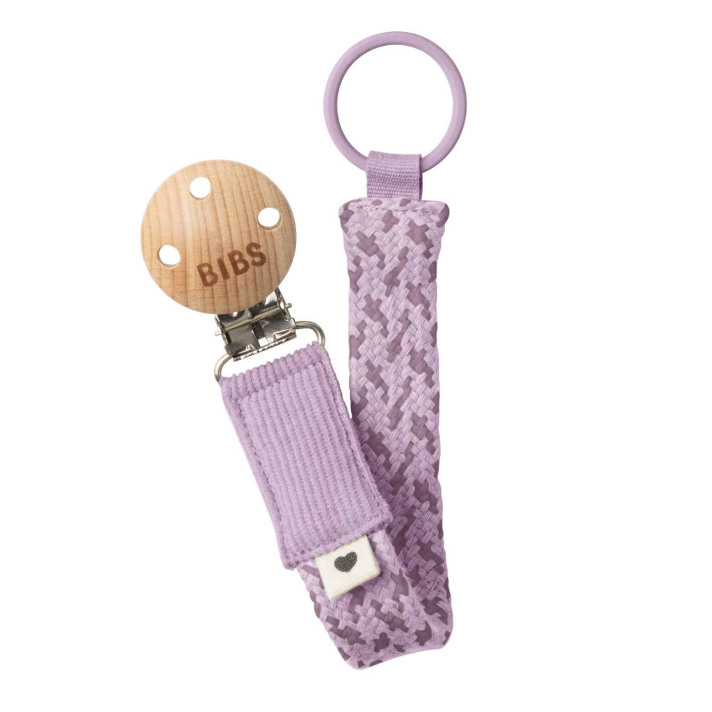 BIBS Paci Braid klip na cumlík (Violet Sky / Mauve)