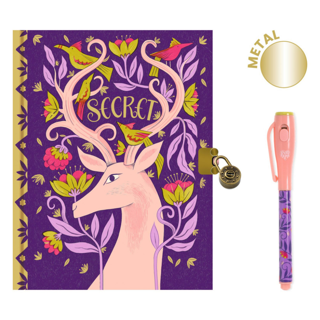 DJECO Melissa: tajný zápisník s visacím zámkom, kľúčikom a čarovným perom z kolekcie Lovely
