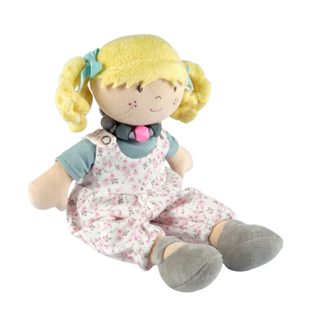 Bonikka Bonikka látková bábika s náramkom (Lucy kvietkovaný overal)