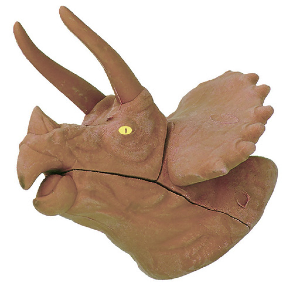 Dino World ASST Gumovacia guma - hnedý Triceratops, 3D puzzle