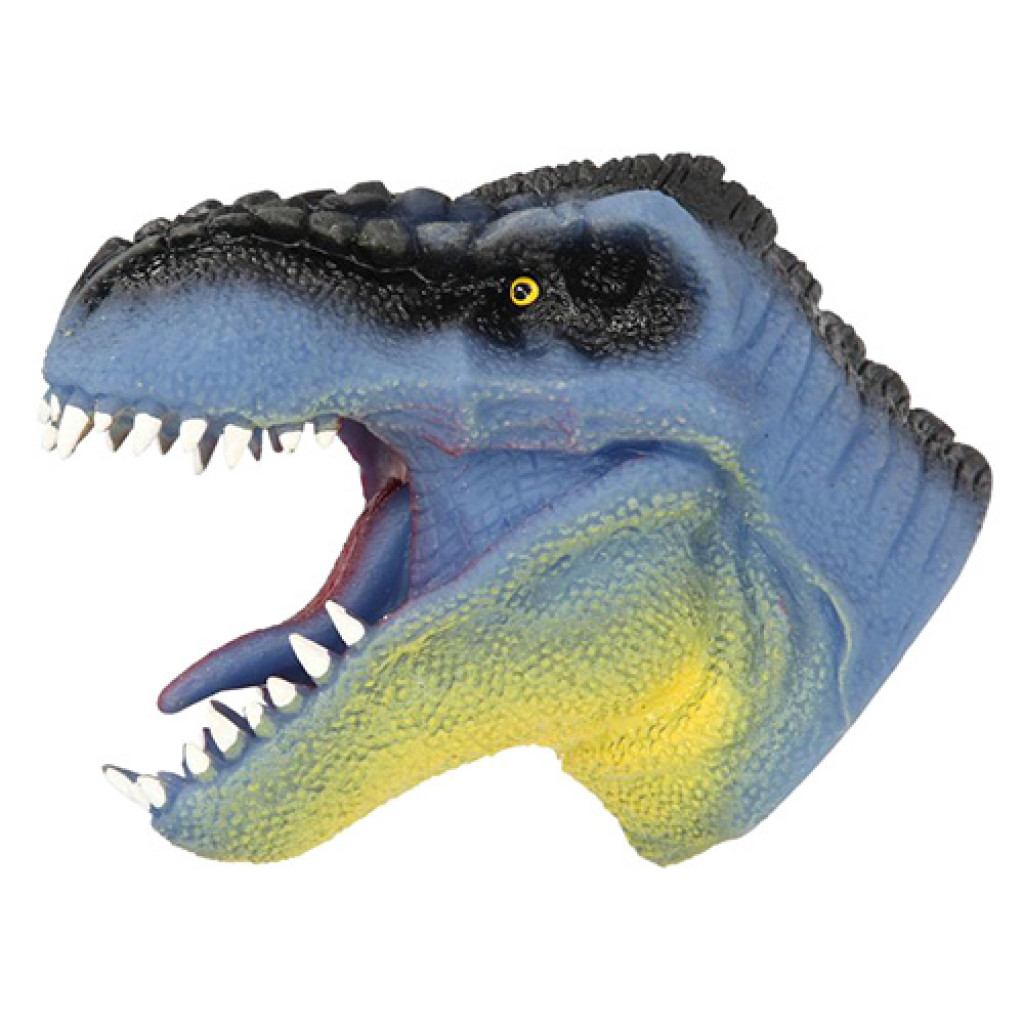 Dino World ASST Tyrannosaurus Rex na ruku, modro-žltý, silikónový