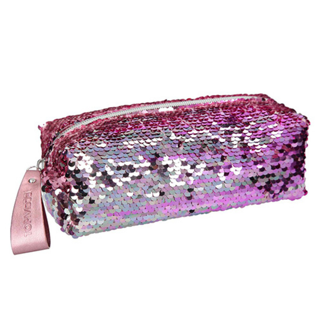 Top Model Kozmetická taška - ružová s meniacimi flitrami