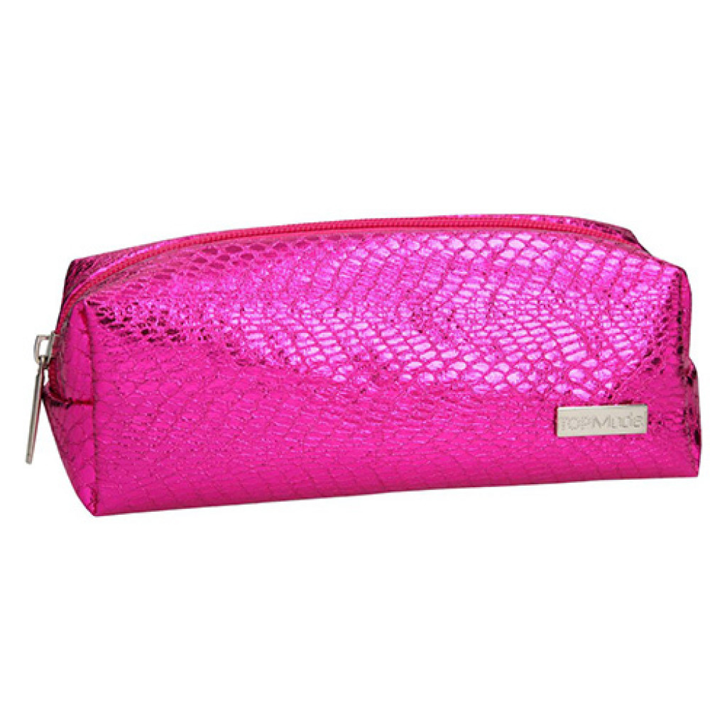 Top Model Kozmetická taška - tmavo ružová s hadím vzorom