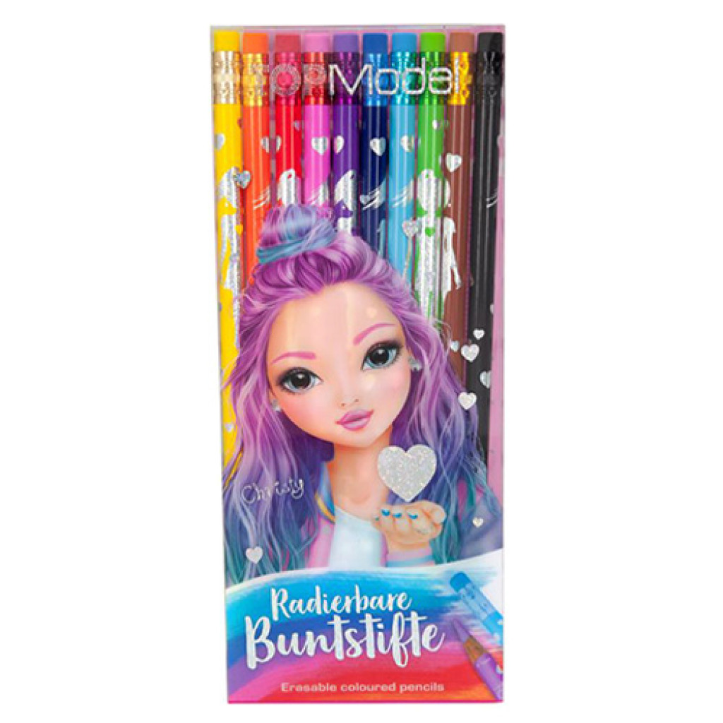 Top Model Pastelky gumovatelné - Christy, 10 farieb