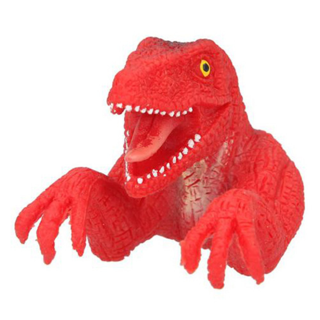 Dino World ASST Prstová bábka - červený, T-Rex