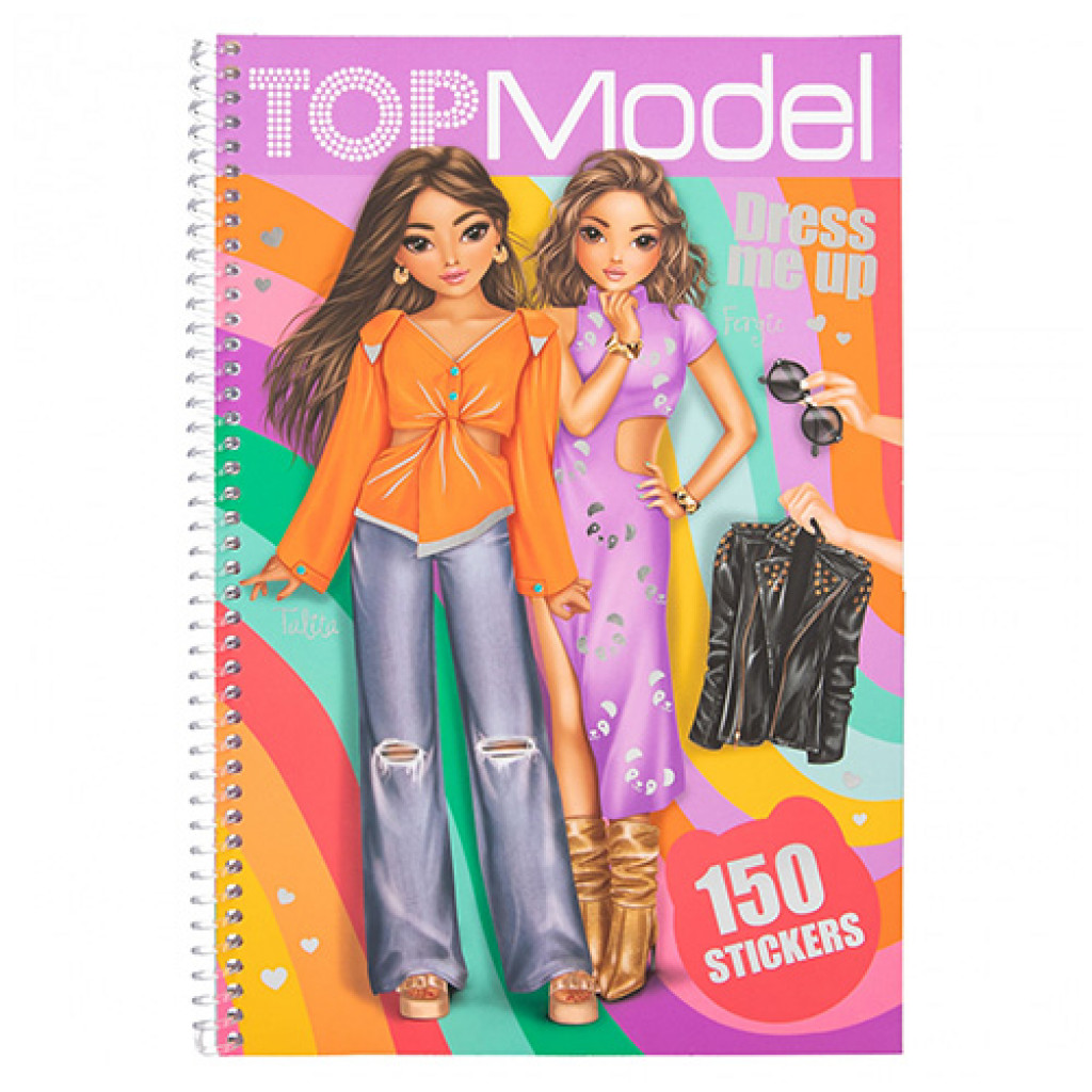 Top Model Kreativní sešit Top Model, Obleč mě, 150 samolepek, Talita a Fergie