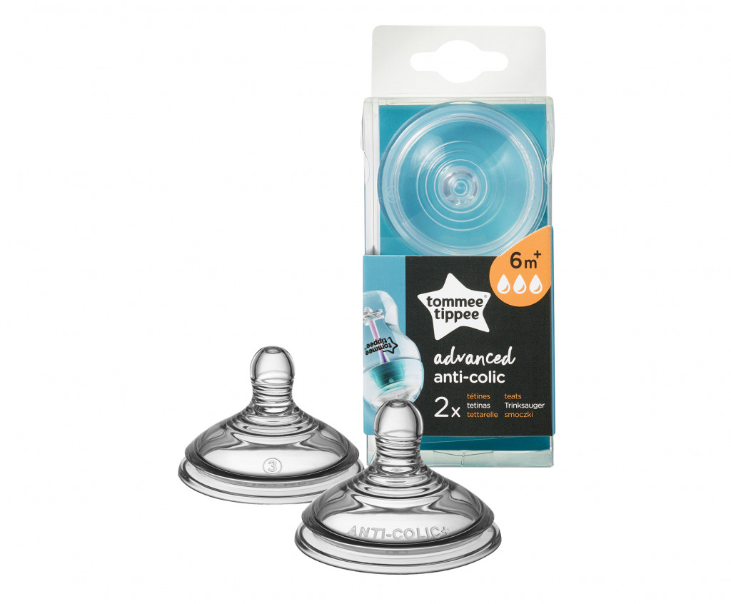 Tommee Tippee Náhradný cumlík C2N ANTI-COLIC, rýchly prietok 6 +, 2ks.