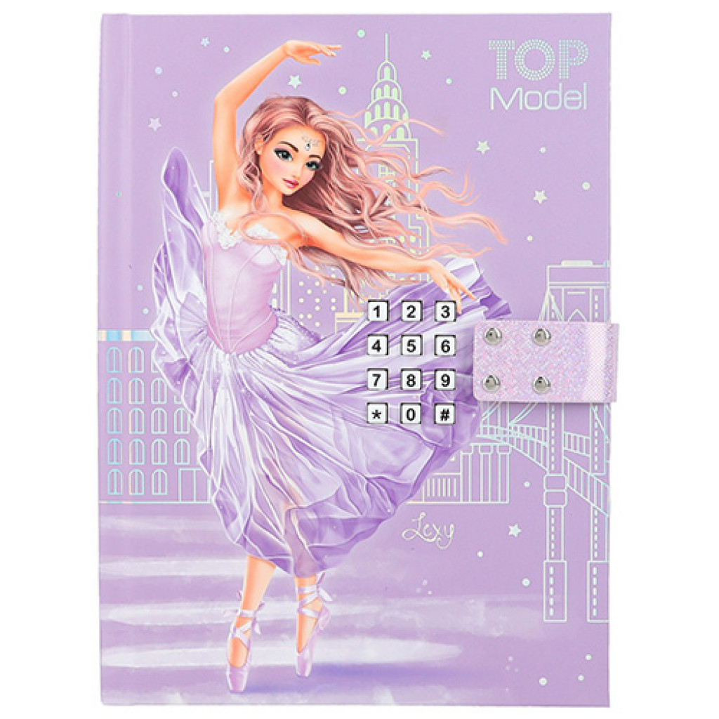 Top Model Diár na kód - fialový, s baletkou Lexy