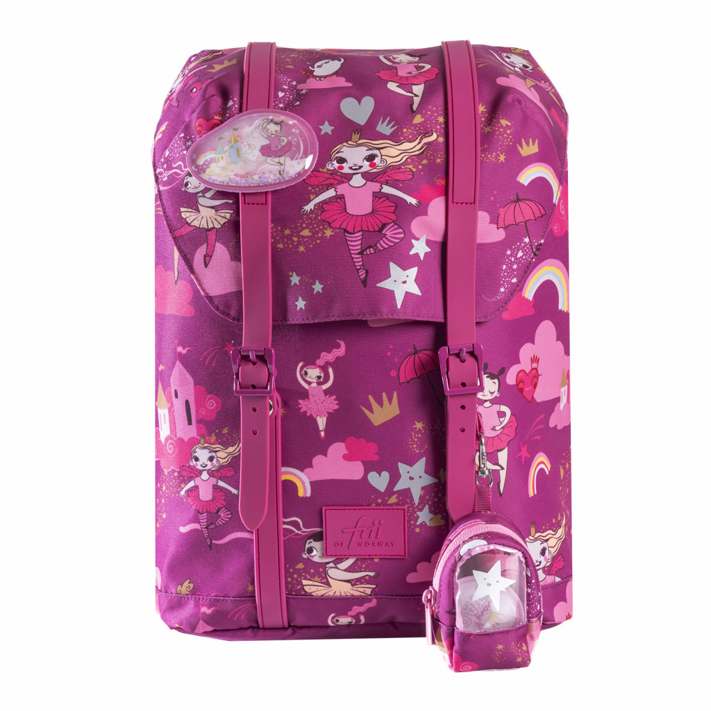 Frii of Norway Ergonomická školská taška 22L Retro Ballerina Dark Pink