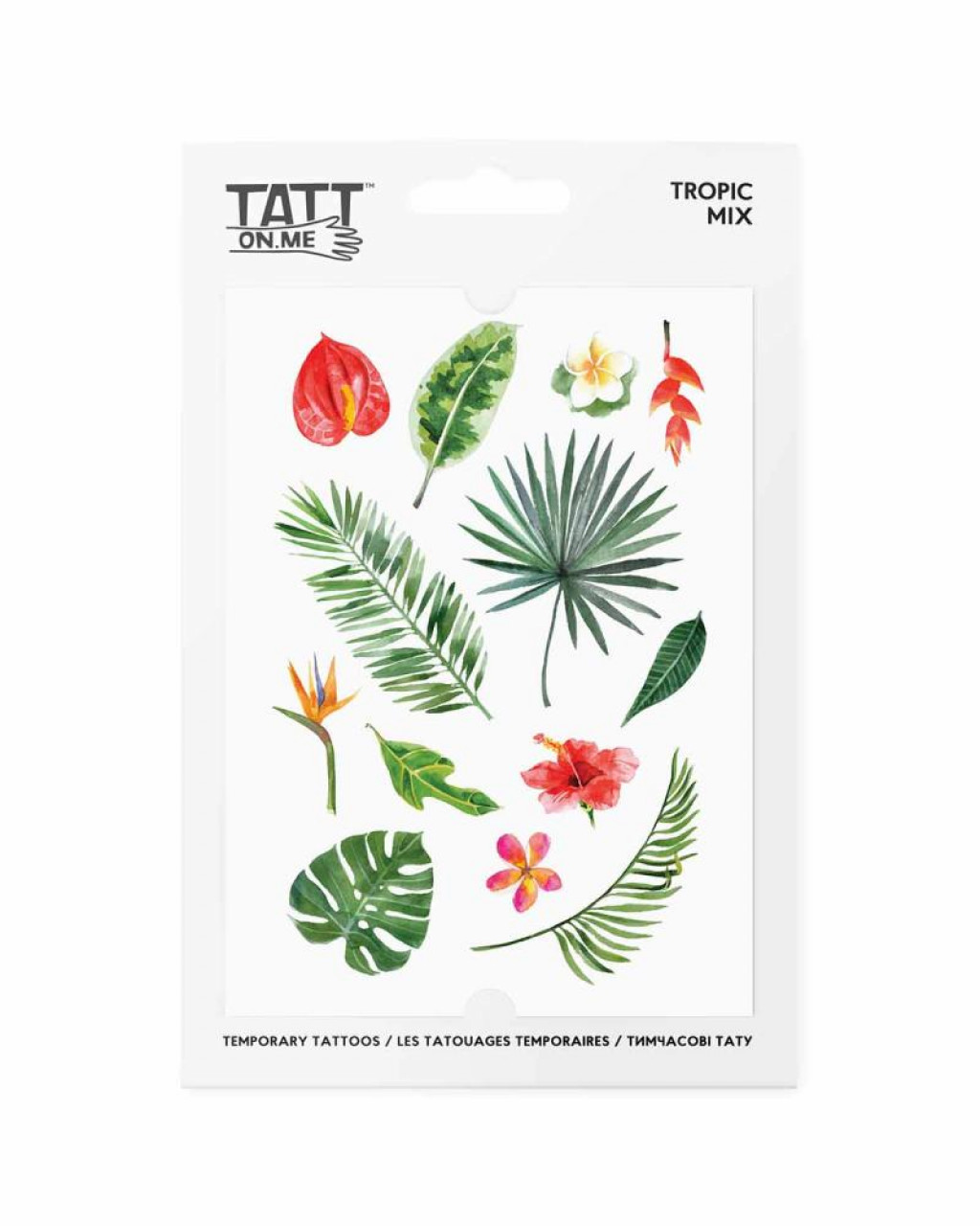 TATTonMe TATTonMe Vodeodolné dočasné tetovačky Tropické rastliny mix
