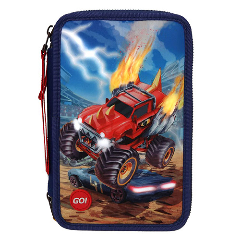 Target Monster truck - trojposchodový peračník s náplňou značky Monster Cars.