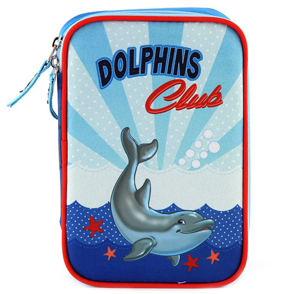 Target Školský jednoposchodový peračník s náplňou Target 33-dielny/Dolphins Club