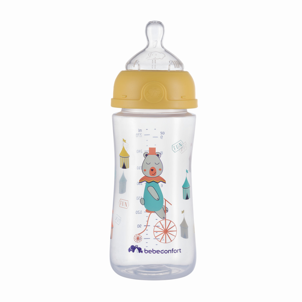 Bebeconfort Dojčenská fľaša Emotion 270ml 0-12m Yellow