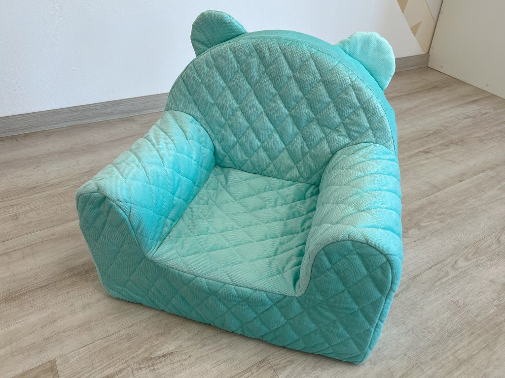 Elis design Babysteps Dětské křesílko Velvet farba: svetlo mätová (sivo-mätová)