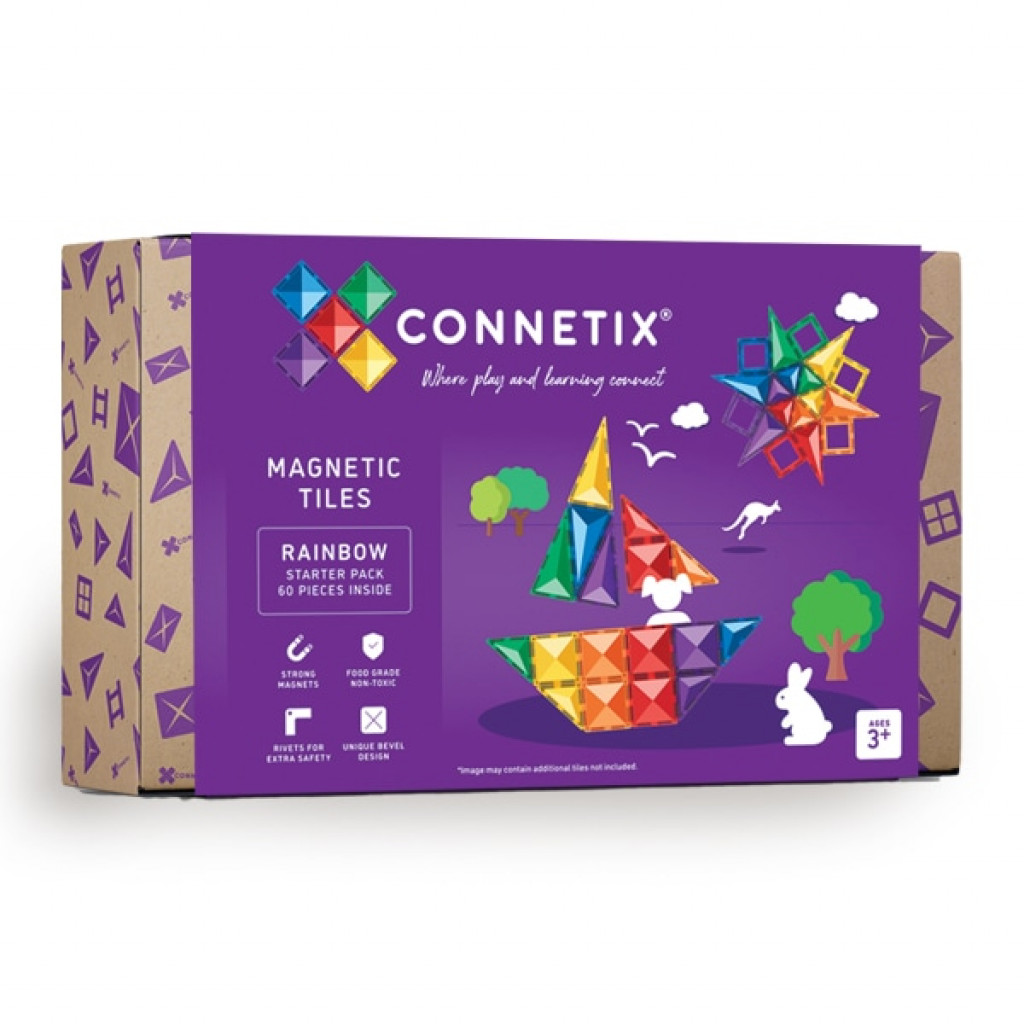 Connetix Magnetická stavebnica - Rainbow Starter Pack 60 pc