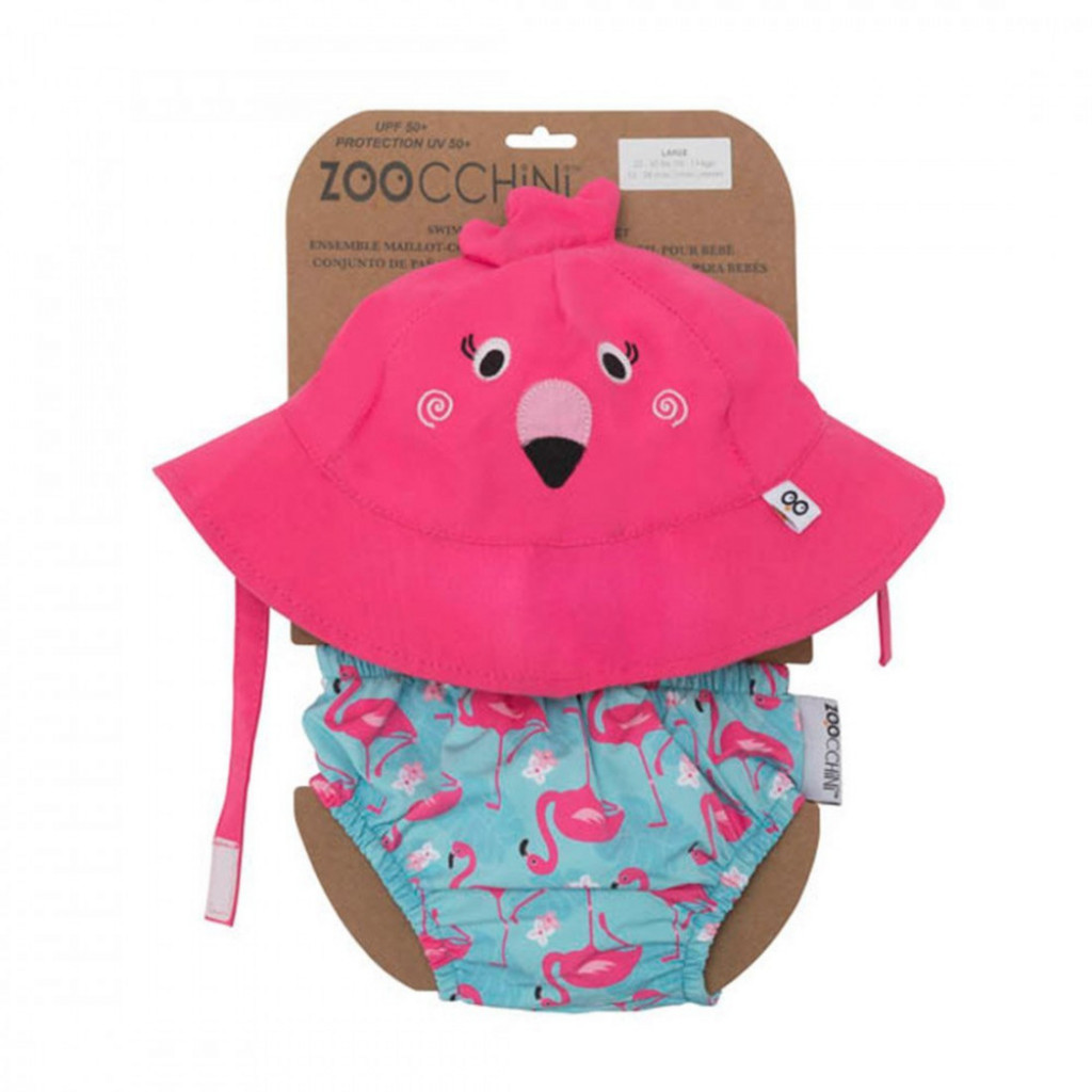 Zoocchini UV Set klobúčik a plavky Plameniak 6 - 12 m