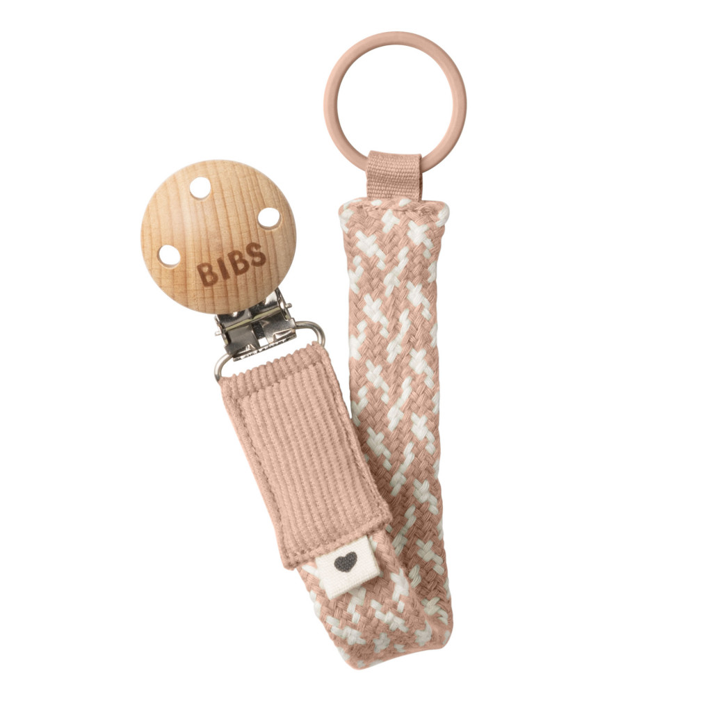 BIBS Paci Braid klip na cumlík (Blush / Ivory)