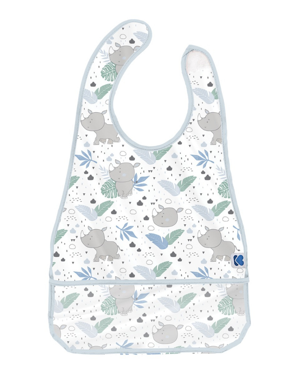 KikkaBoo Podbradník plastový s vreckom Savanna Pattern Blue