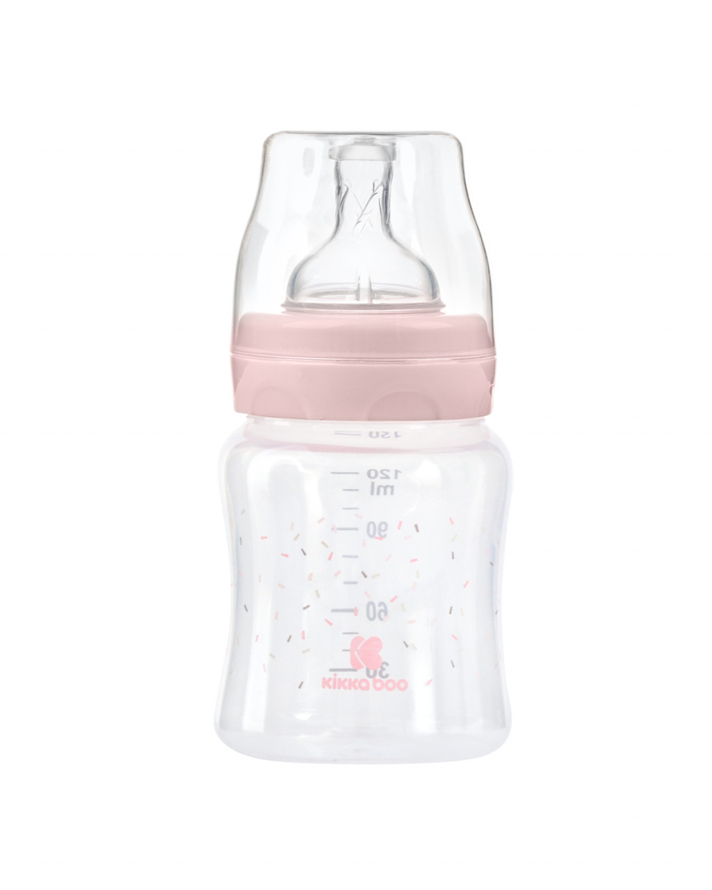 KikkaBoo Dojčenská fľaša 120ml 0m+ Hippo Dreams Pink