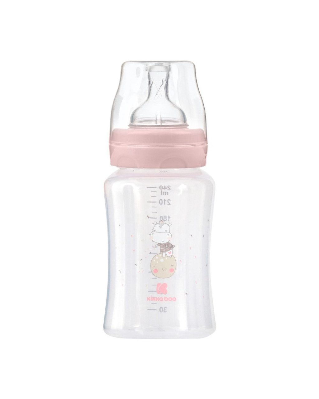 KikkaBoo Dojčenská fľaša 240ml 3m+ Hippo Dreams Pink