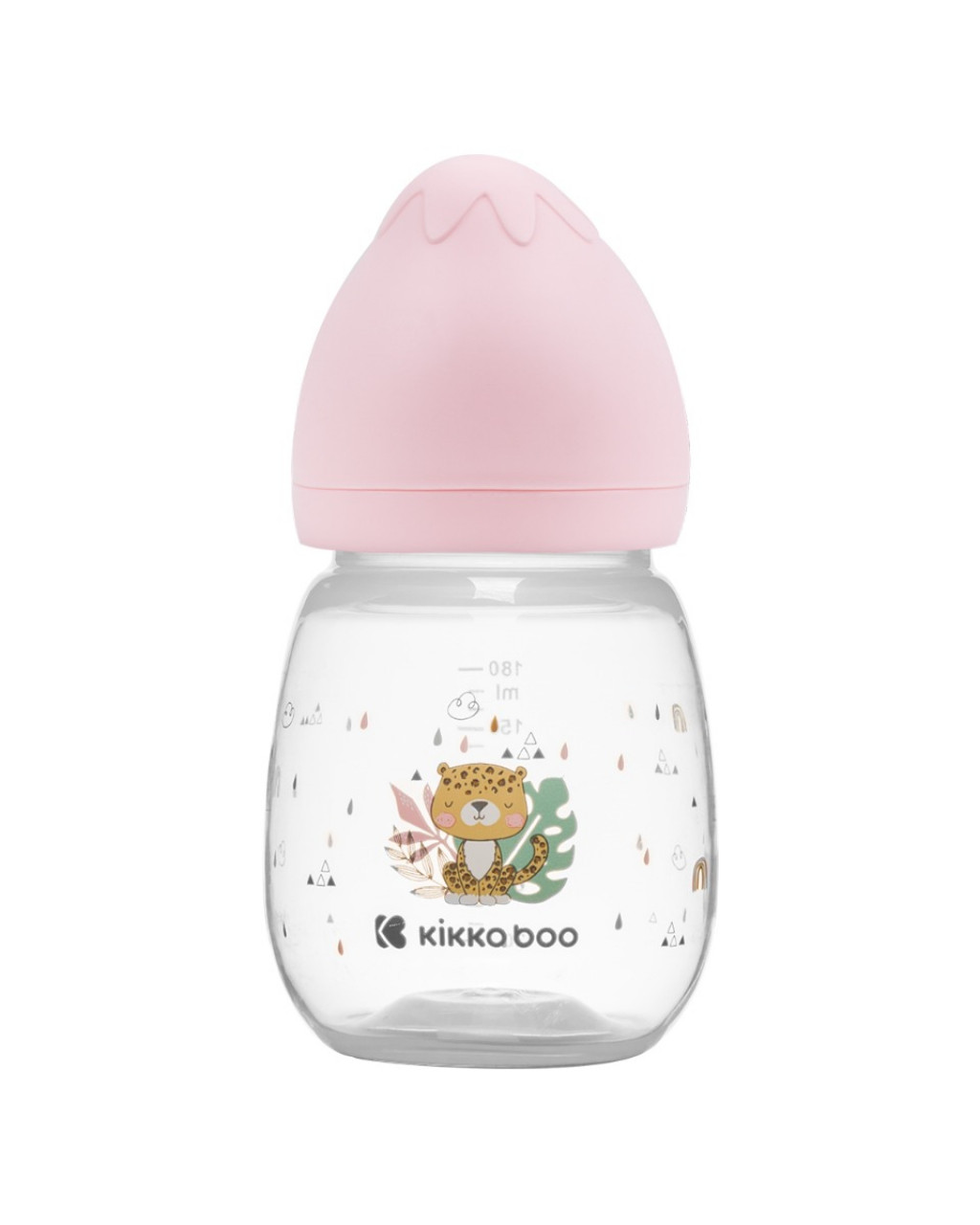 KikkaBoo Dojčenská fľaša 180ml 3m+ Savanna Pink