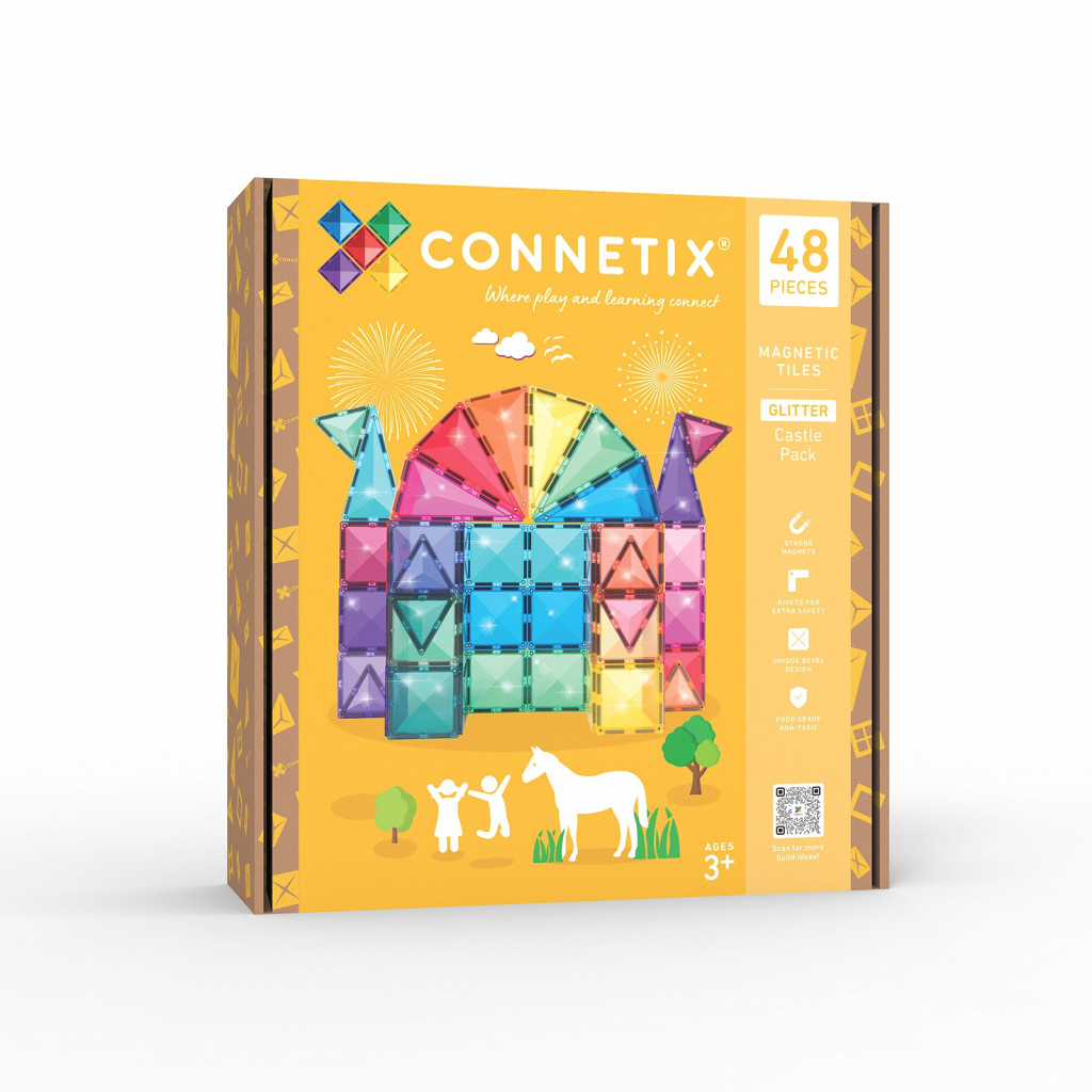 Connetix Magnetická stavebnica - Glitter Castle Pack 48 ks