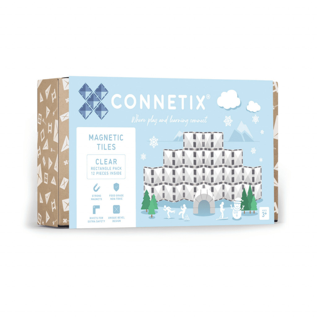 Connetix Magnetická stavebnica - Clear Rectangle Pack 12 ks