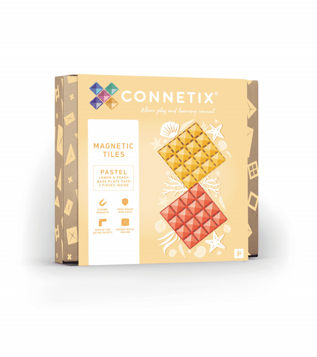 Connetix Magnetická stavebnica - Pastel Lemon & Peach Base Plate 2 ks