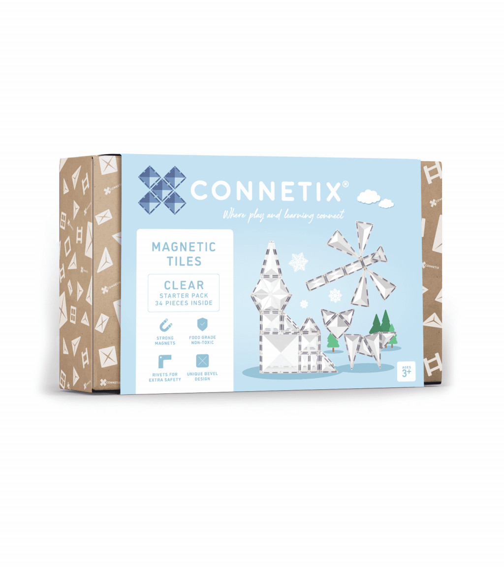 Connetix Magnetická stavebnica - Clear Starter Pack 34 ks