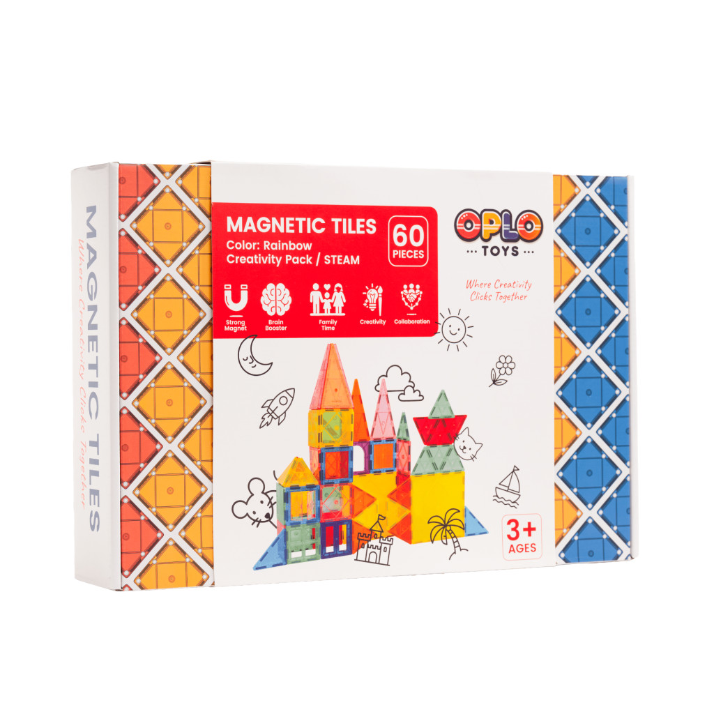 Oplo Magnetická stavebnica Oplo Toys - Rainbow 60 KS 
