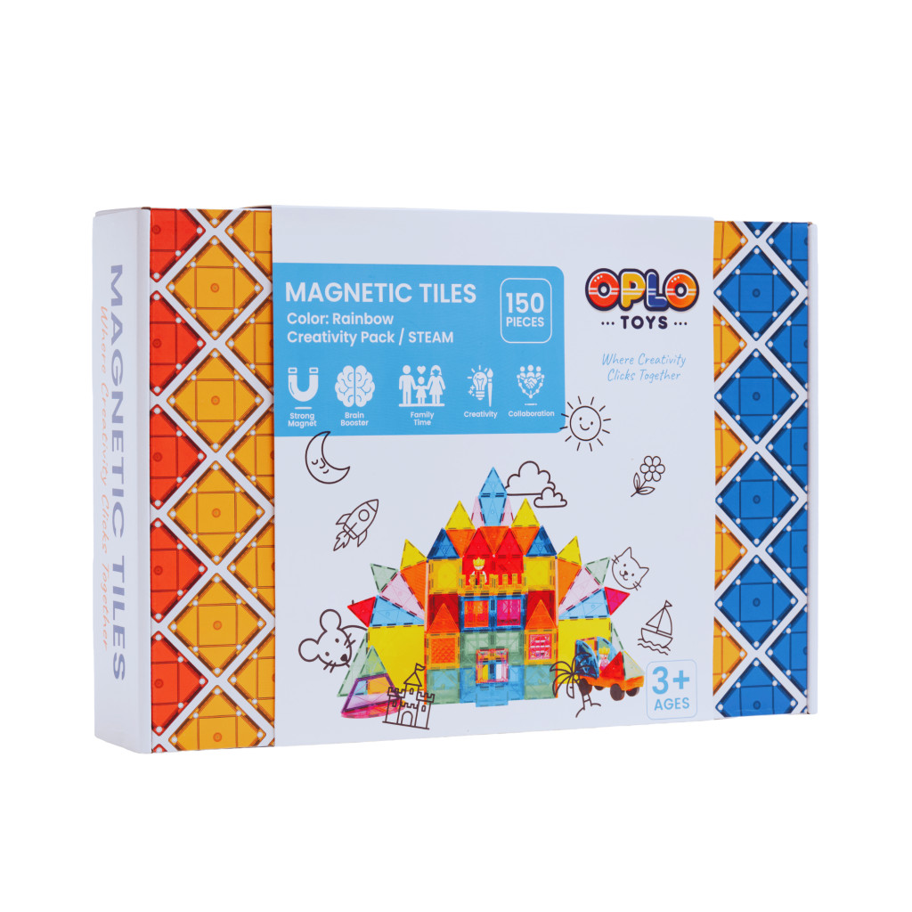 Oplo Magnetická stavebnica Oplo Toys - Rainbow 150 KS