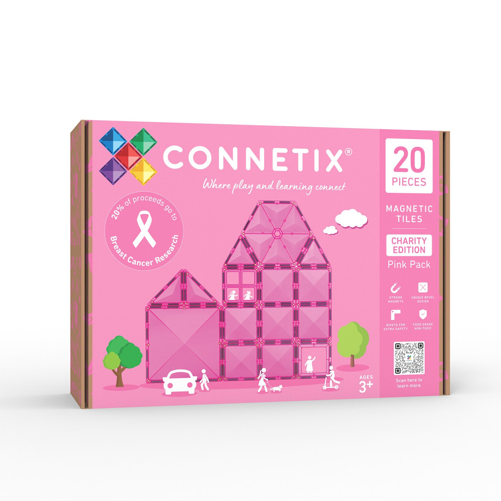 Connetix Magnetická stavebnica - Charity Pack Pink 20 ks