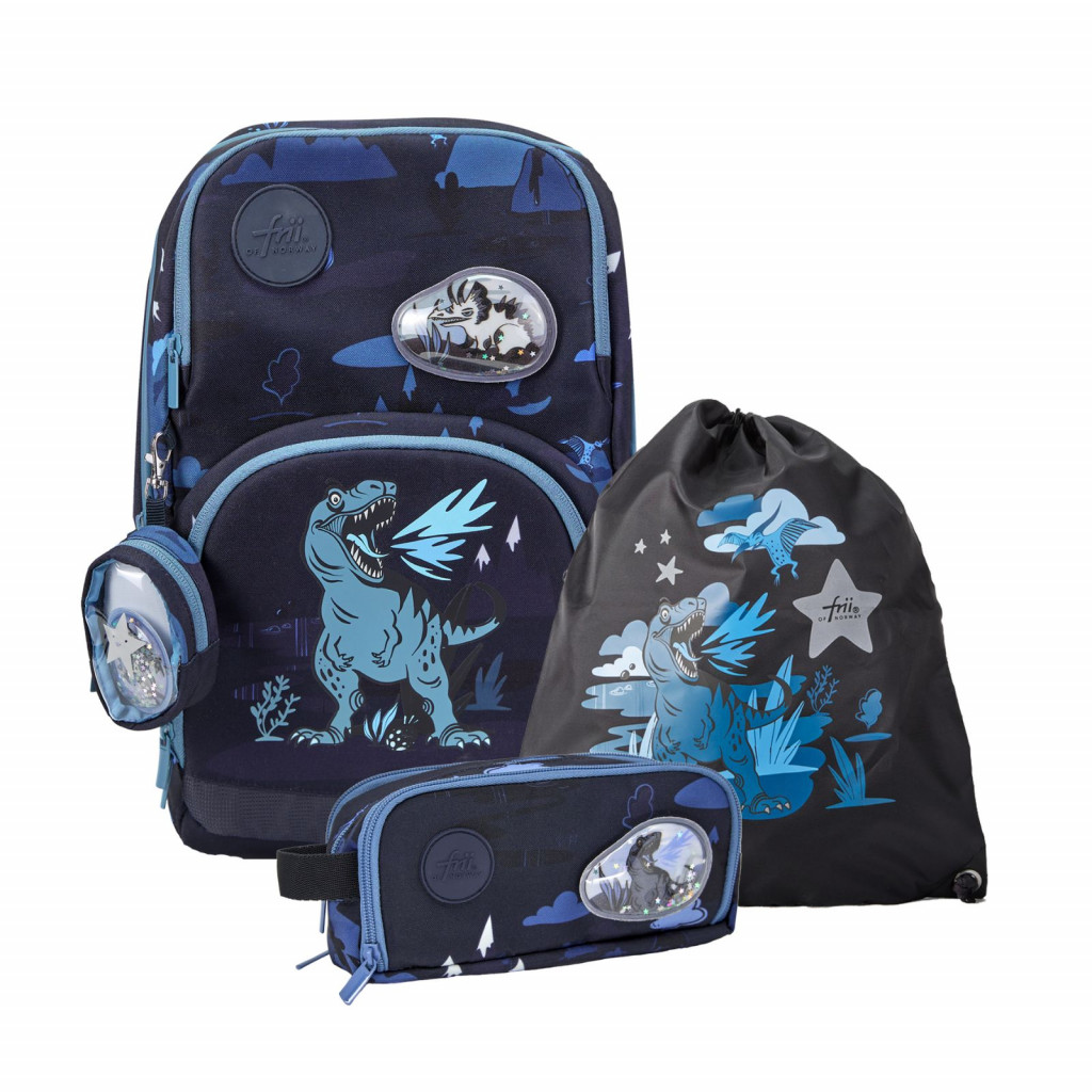 Frii of Norway Školská SADA Frii Easy – Dinosaur Dark Blue