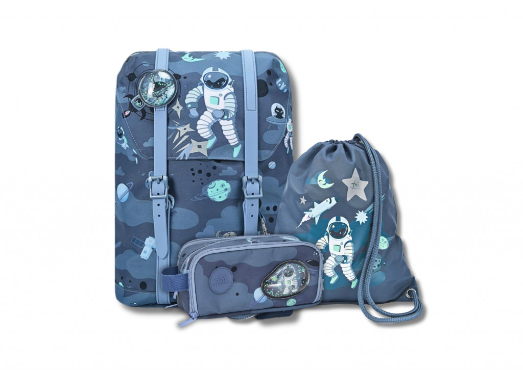 Frii of Norway Školská ergonomická sada Retro 22L – Blue Astronaut