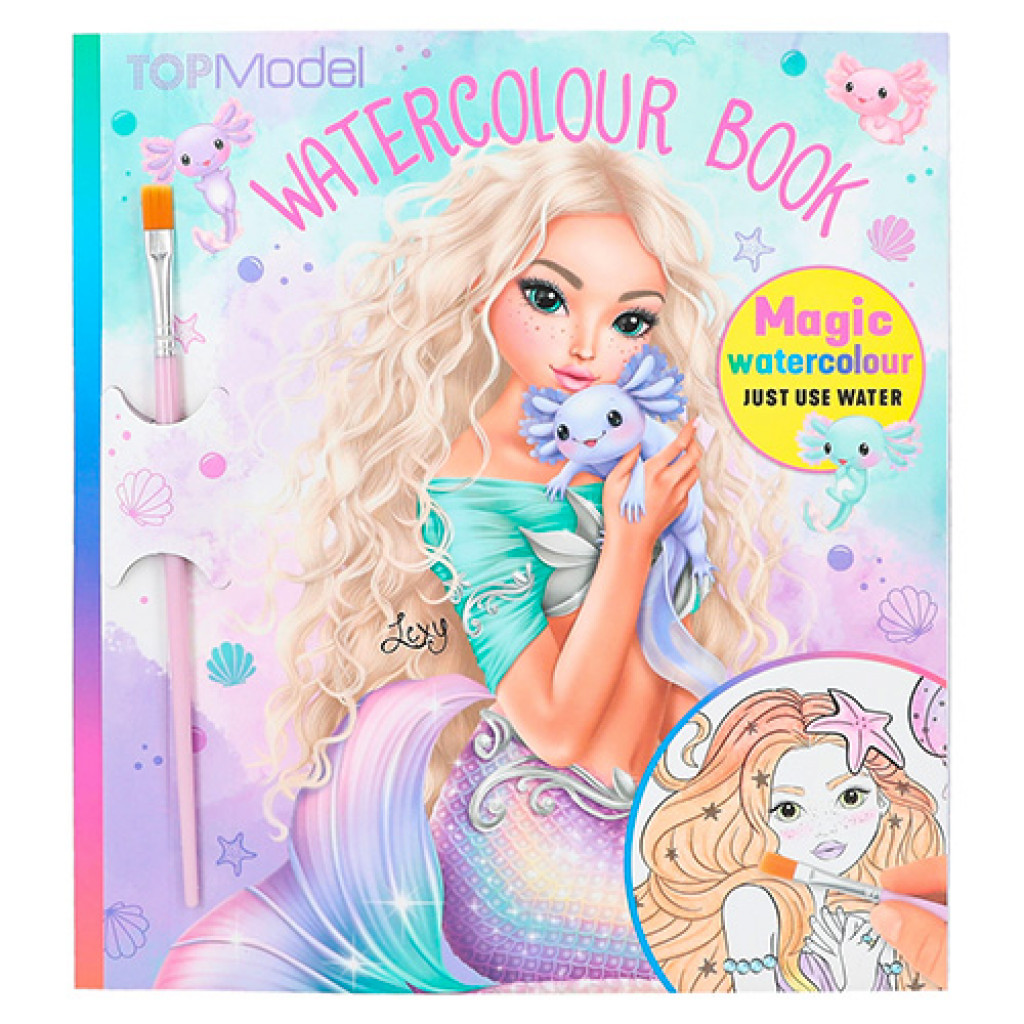 Top Model Watercolouring Book Lexy + axolotl