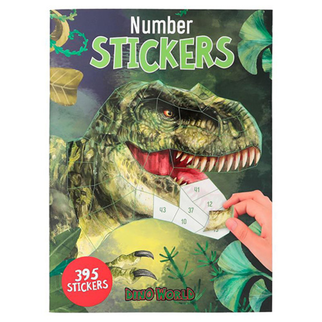 Dino World Number Stickers, 8 motívov, 395 samolepiek