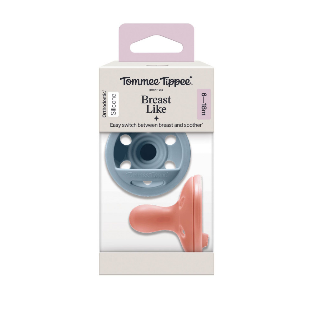 Tommee Tippee Cumlík, breast-like, silikón Natural, 6-18m, 2ks