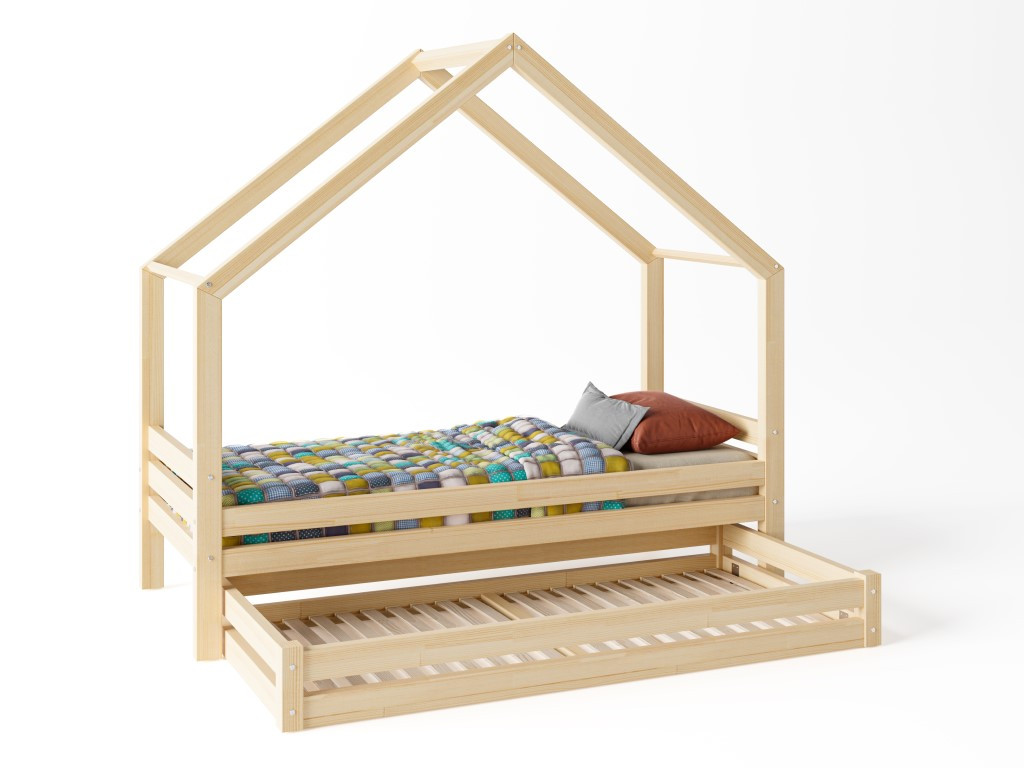 Elis design Domčeková posteľ DOMINANT Premium s voliteľnou zábranou rozmer lôžka: 70 x 140 cm, šuplík, nožičky: s nožičkami a so šuplíkom, zábrany: predná