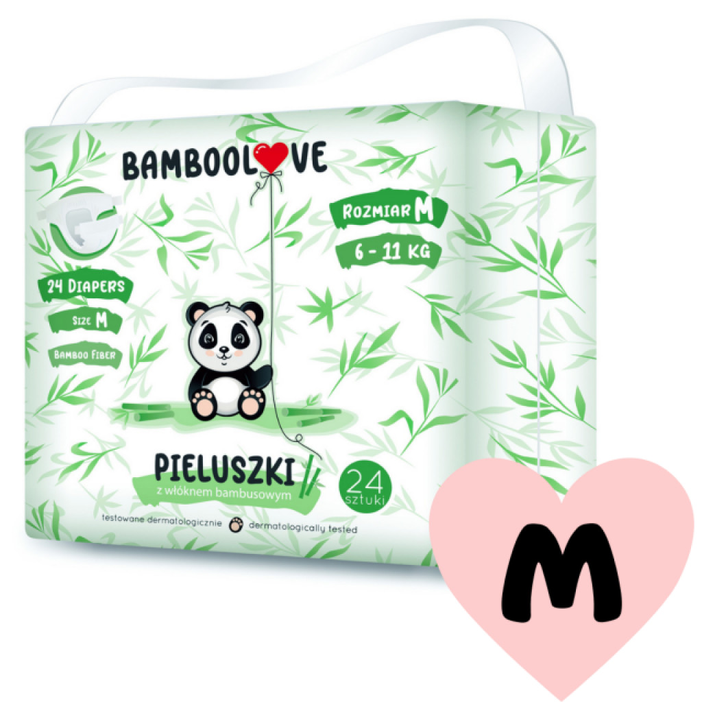 Bamboolove Plienky jednorazové bambus veľ. M 6-11 kg 24 ks