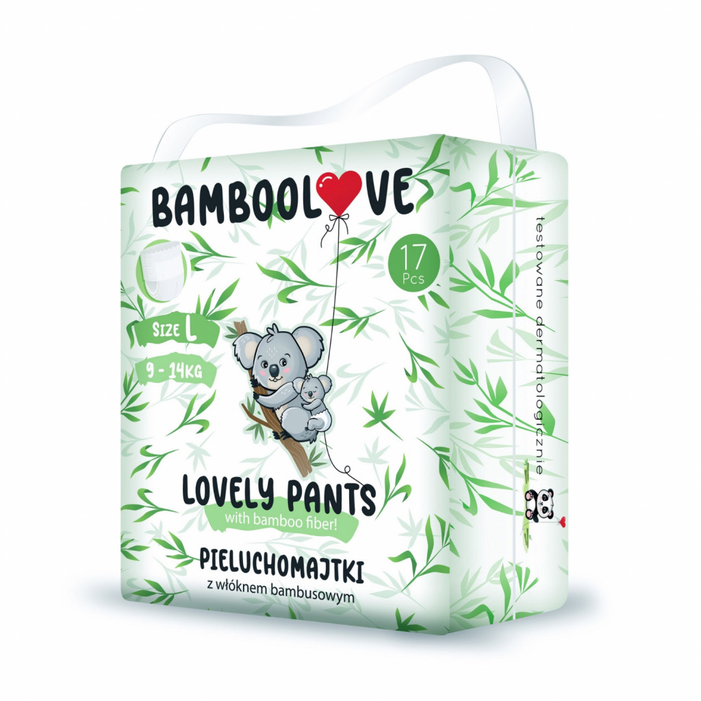 Bamboolove Plienkové nohavičky jednorazové bambus veľ. L 9-14 kg 17 ks