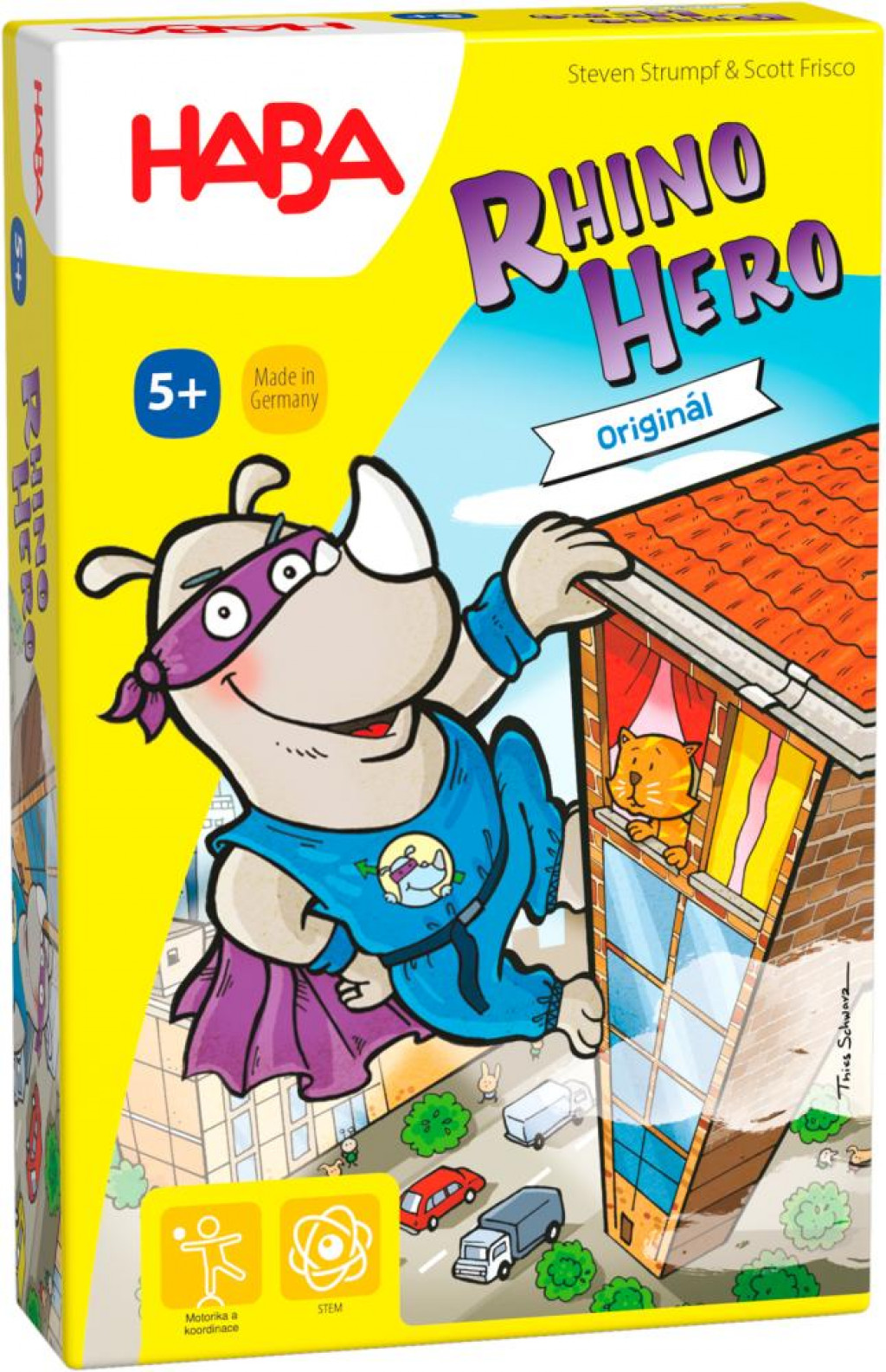 Haba Spoločenská hra pre deti Rhino Hero SK CZ verzia